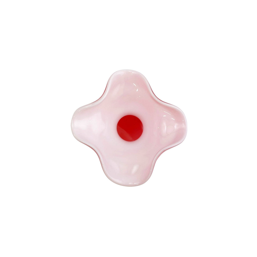 Hibiscus Glass Red Small Fluted Vase
