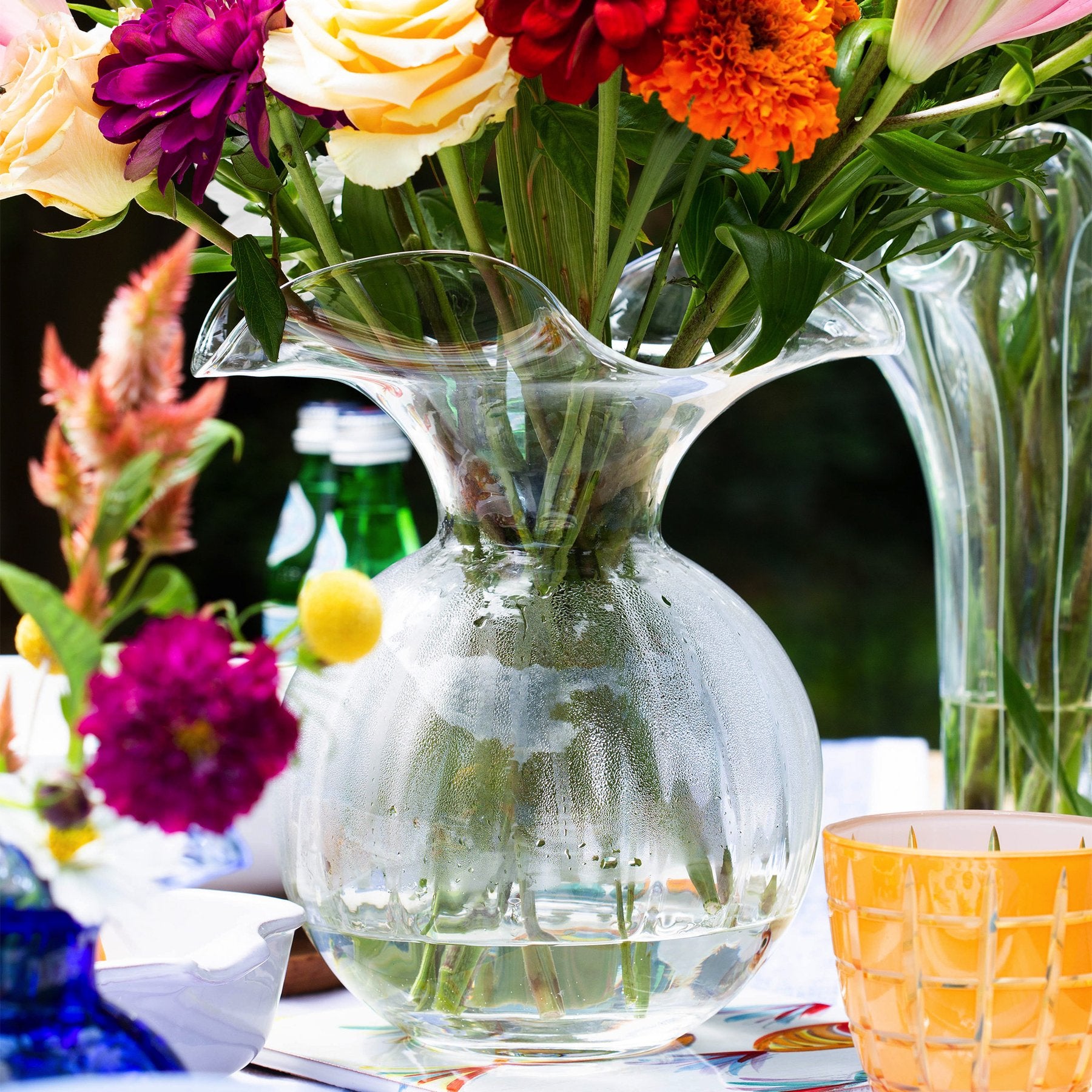 Hibiscus Glass Medium Fluted Vase