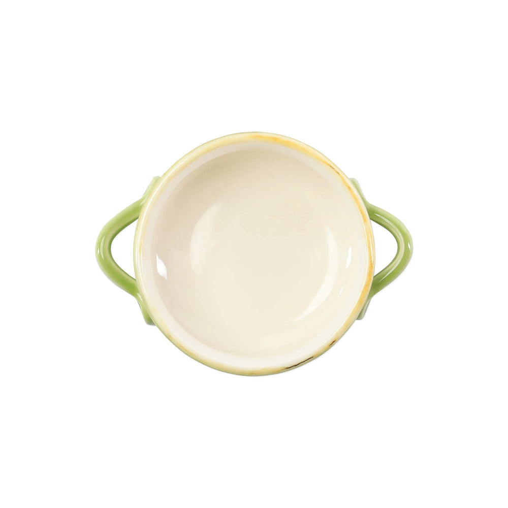 Italian Bakers Green Small Handled Round Baker