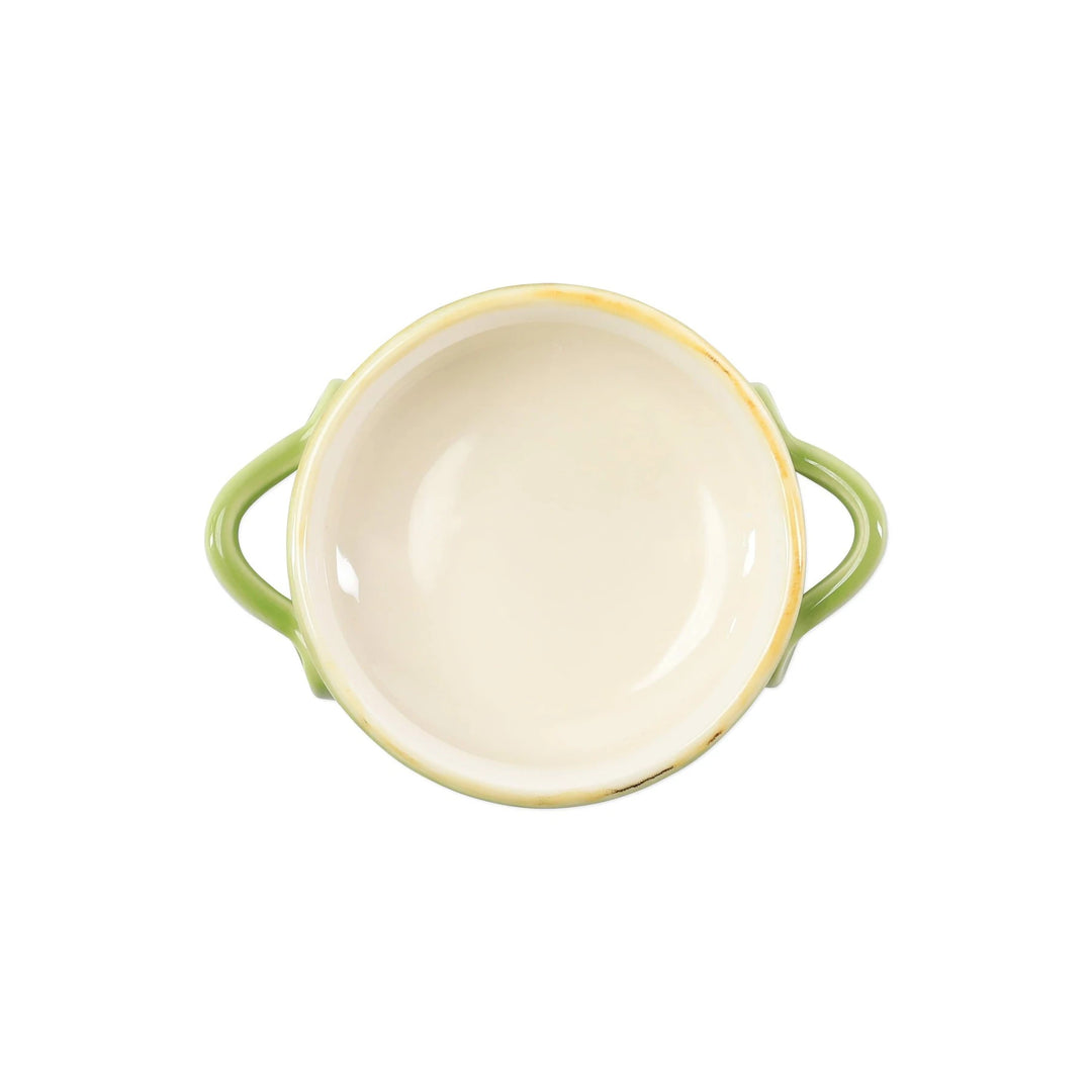 Italian Bakers Green Small Handled Round Baker