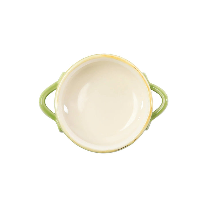 Italian Bakers Green Small Handled Round Baker