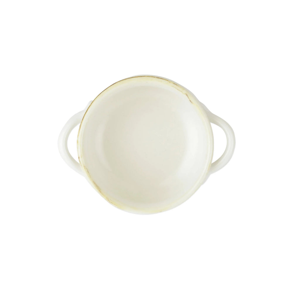 Italian Bakers White Small Handled Round Baker