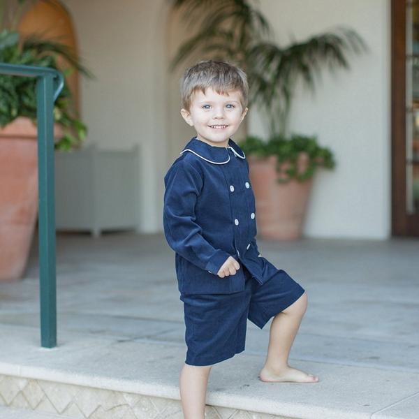 Navy Corduroy - Dressy Short Set