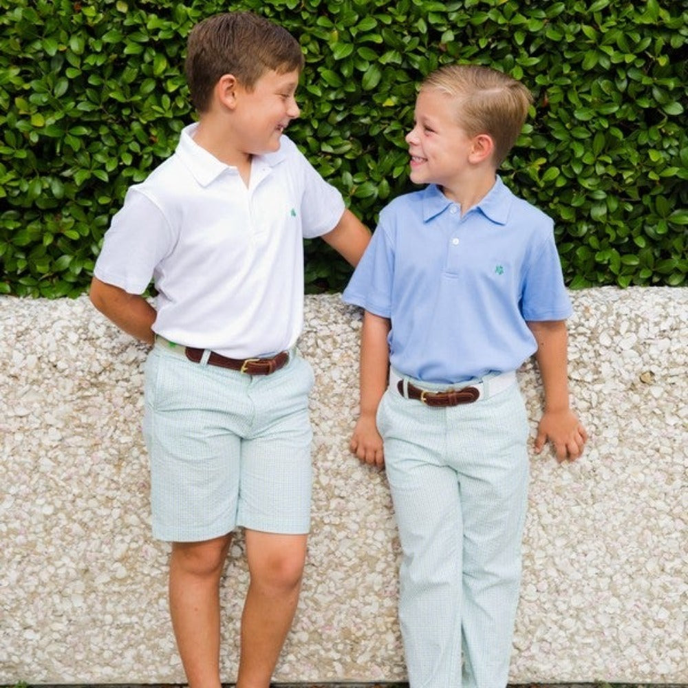 White Short Sleeve Henry Polo