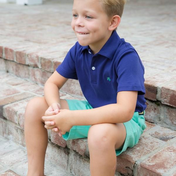 2 Button Royal Blue Short Sleeve Polo