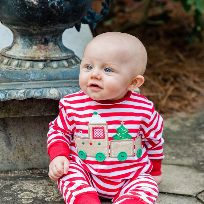 Gingerbread Train Collection - Knit Romper