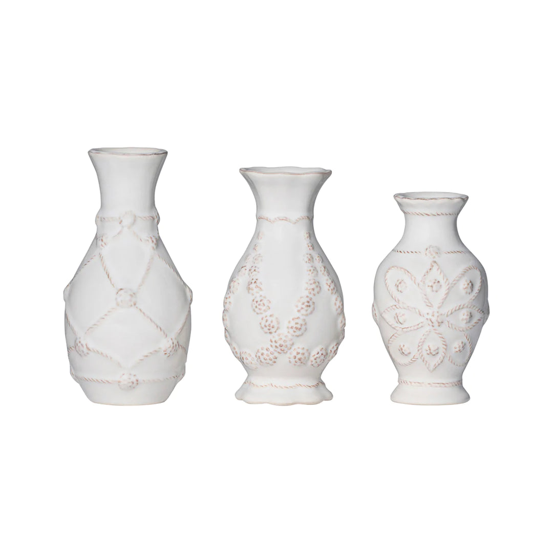Jardins du Monde Mini Vase Trio Set/3pc - Whitewash