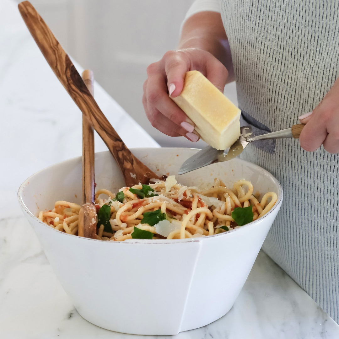 Lastra White Medium Stacking Serving Bowl