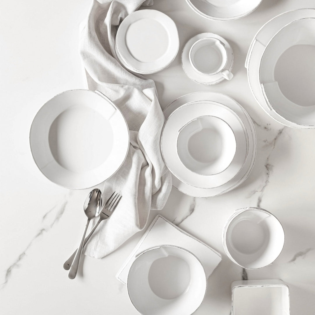 Lastra White Medium Stacking Serving Bowl