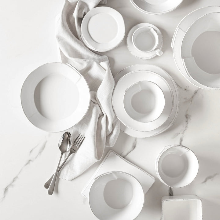 Lastra White Medium Stacking Serving Bowl
