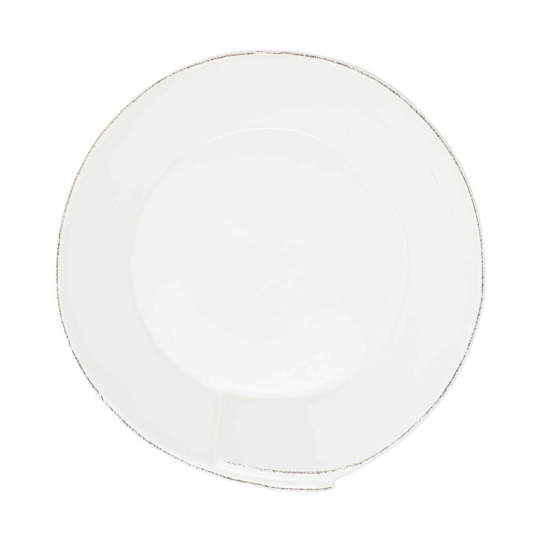 Lastra White Medium Shallow Serving Bowl