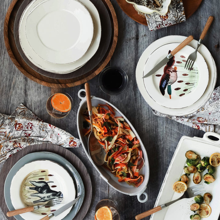 Lastra White Handled Rectangular Platter