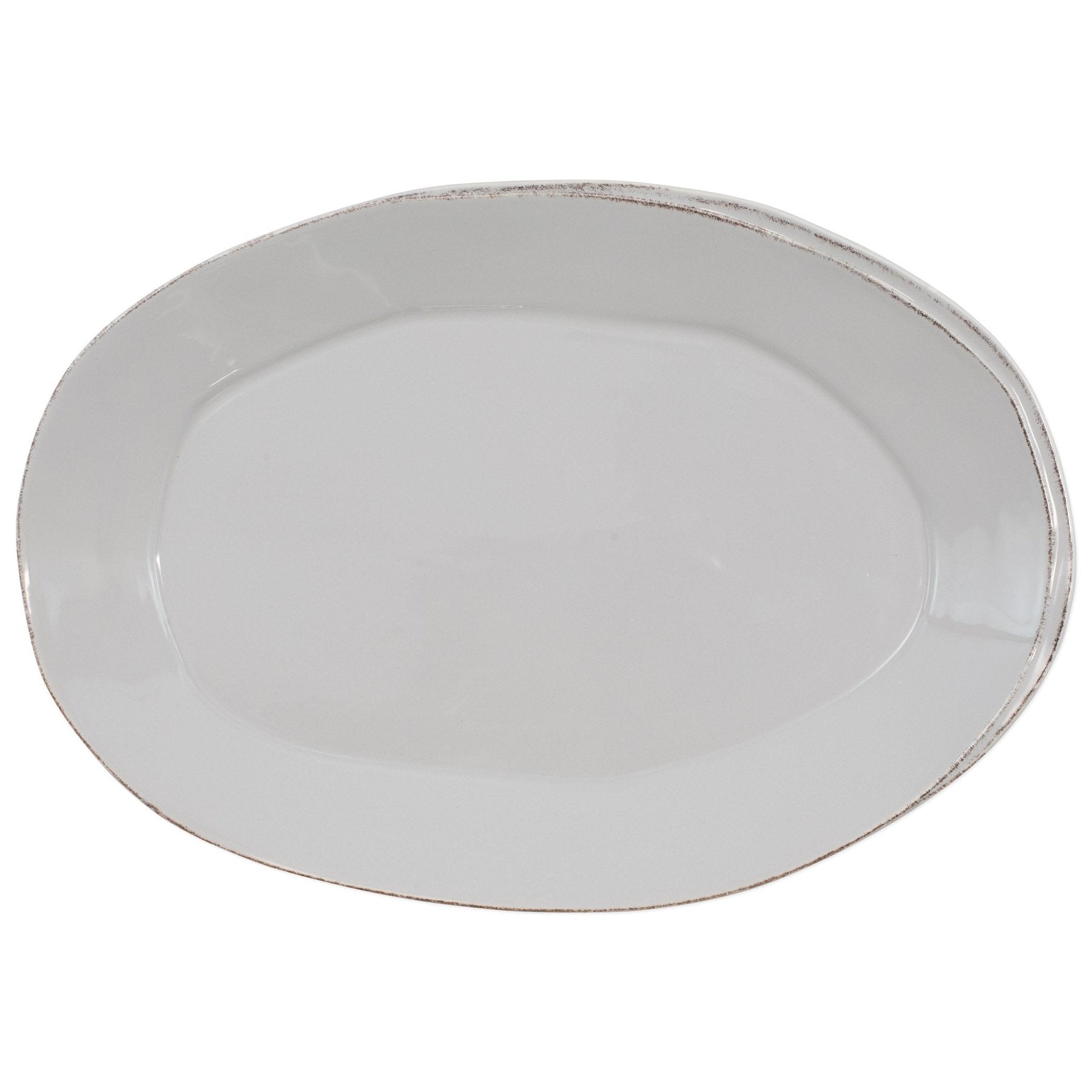 Lastra Light Grey Oval Platter