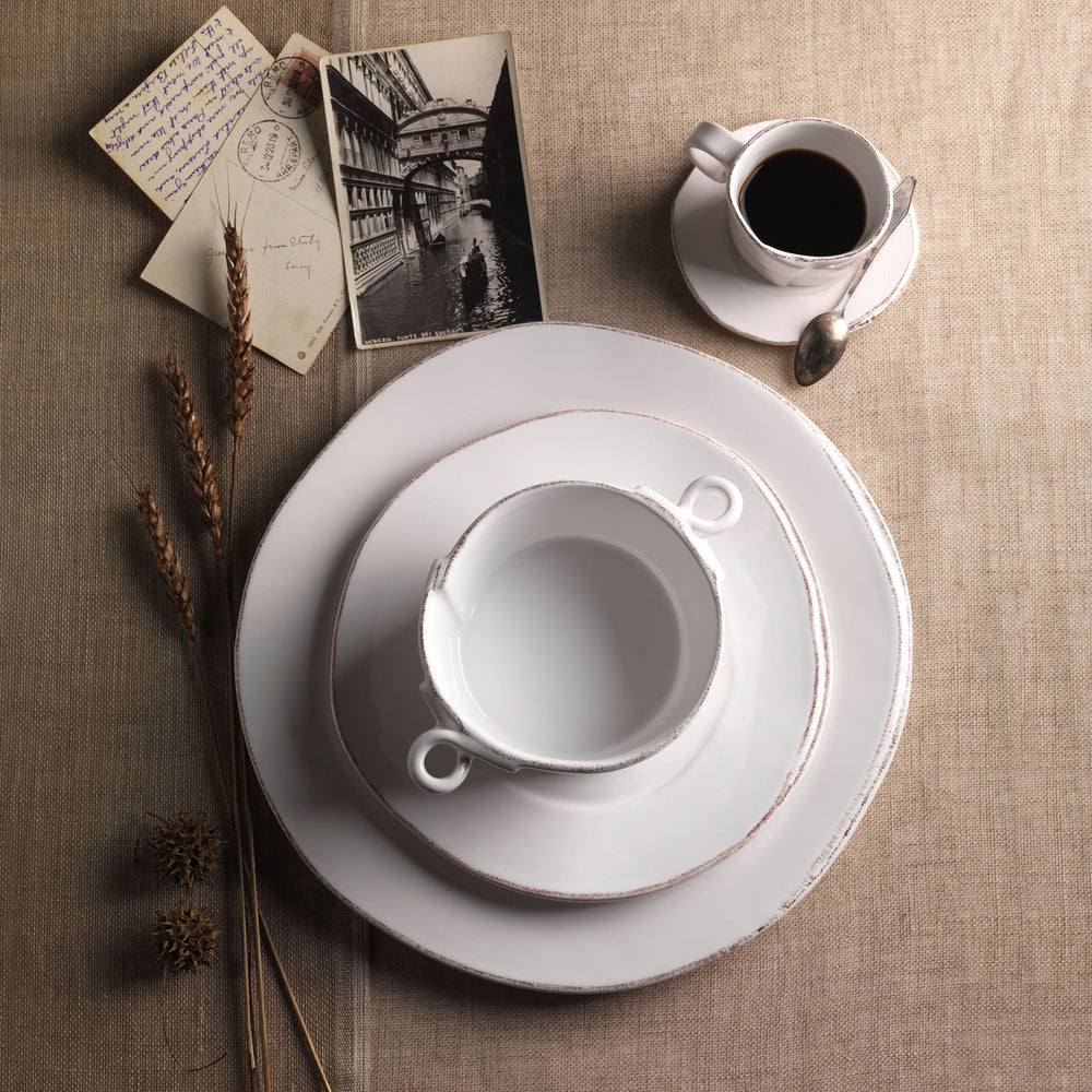 Lastra White Small Handled Bowl