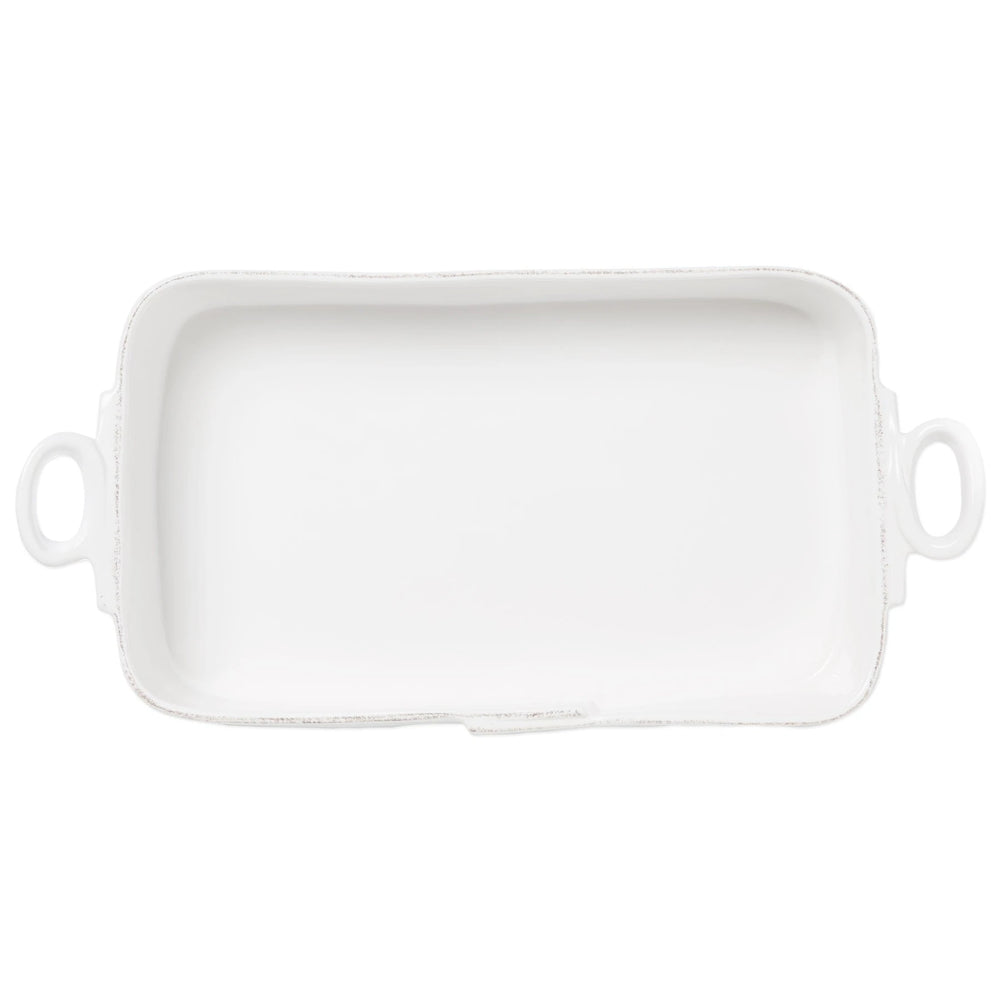 Lastra White Rectangular Baker