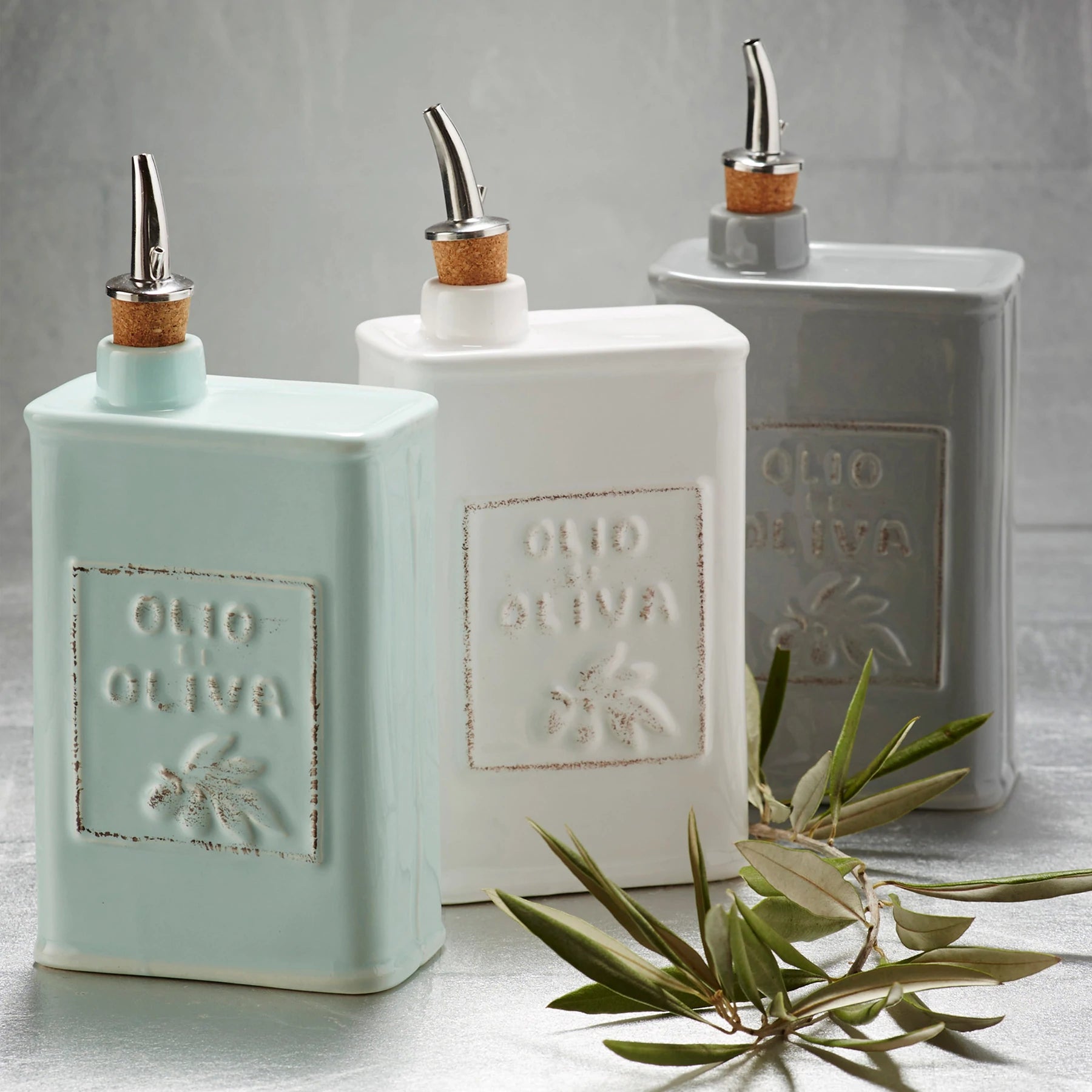 Lastra Grey Olive Oil Can