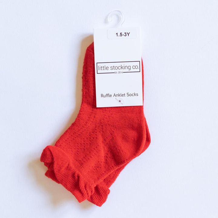 Bright Red Anklet Socks