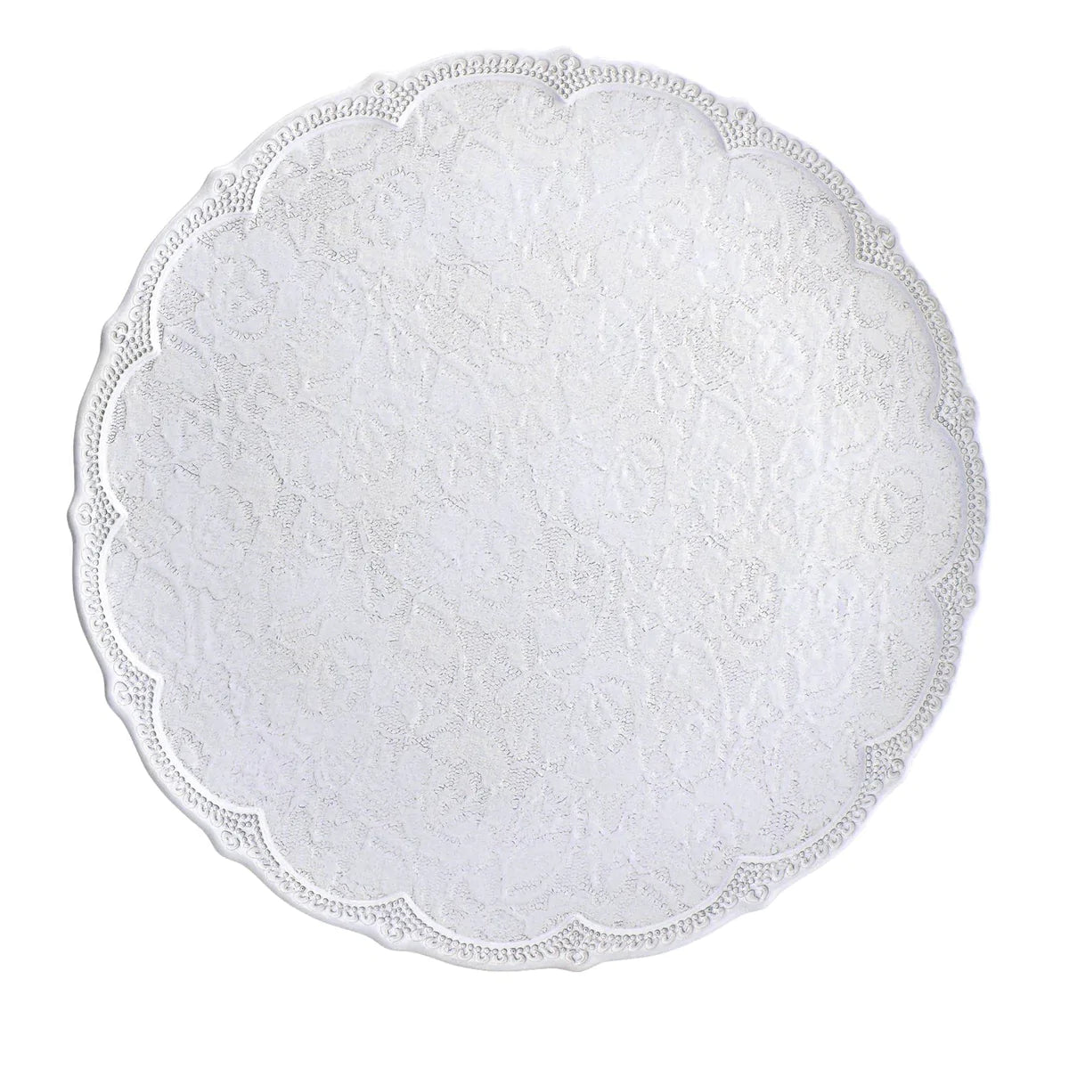 Merletto White Lace Scalloped Charger
