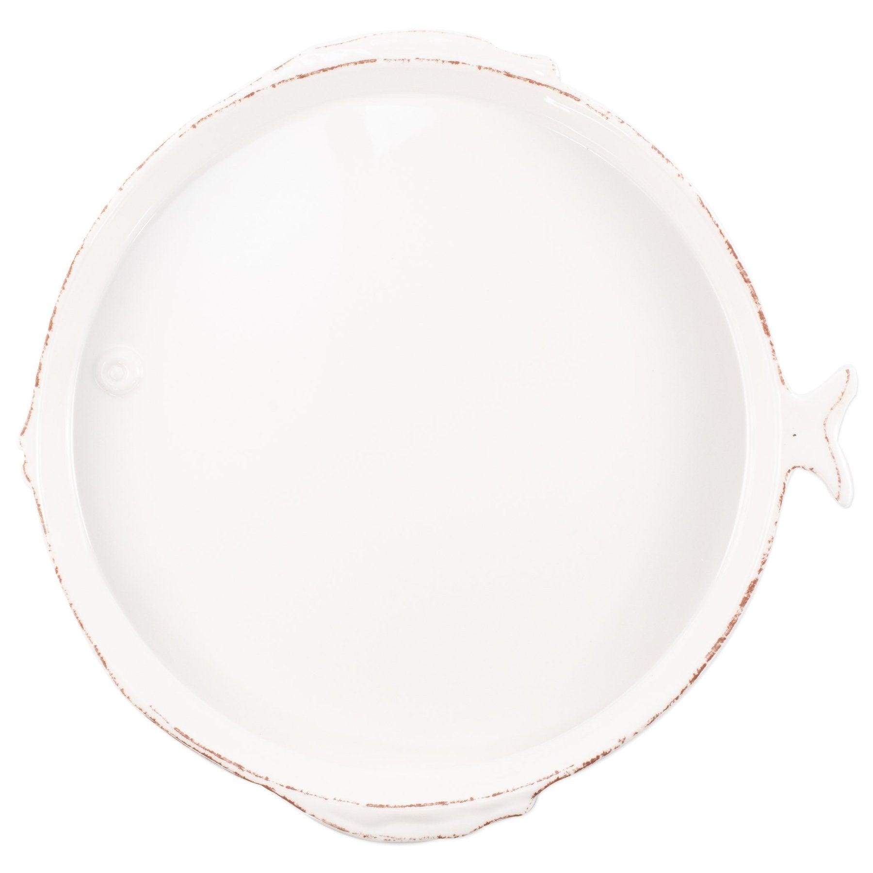 Melamine Lastra Fish White Round Platter