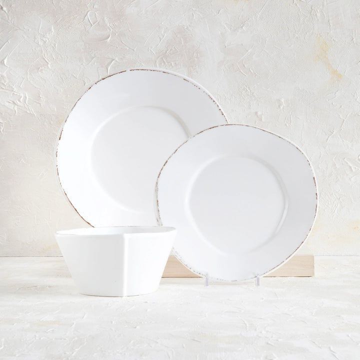 Melamine Lastra White Three-Piece Place Setting