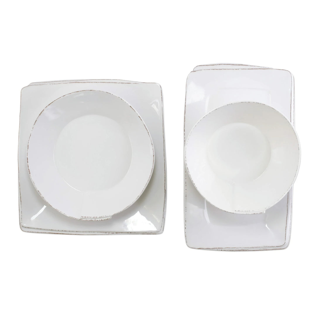 Melamine Lastra White Four-Piece Serveware Set