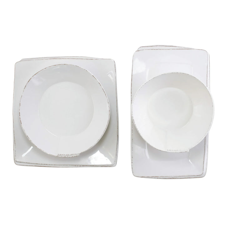 Melamine Lastra White Four-Piece Serveware Set