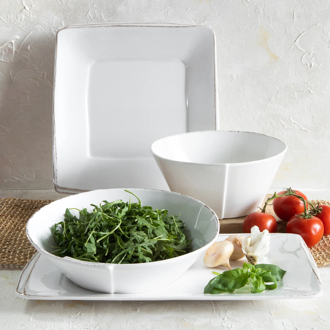 Melamine Lastra White Four-Piece Serveware Set