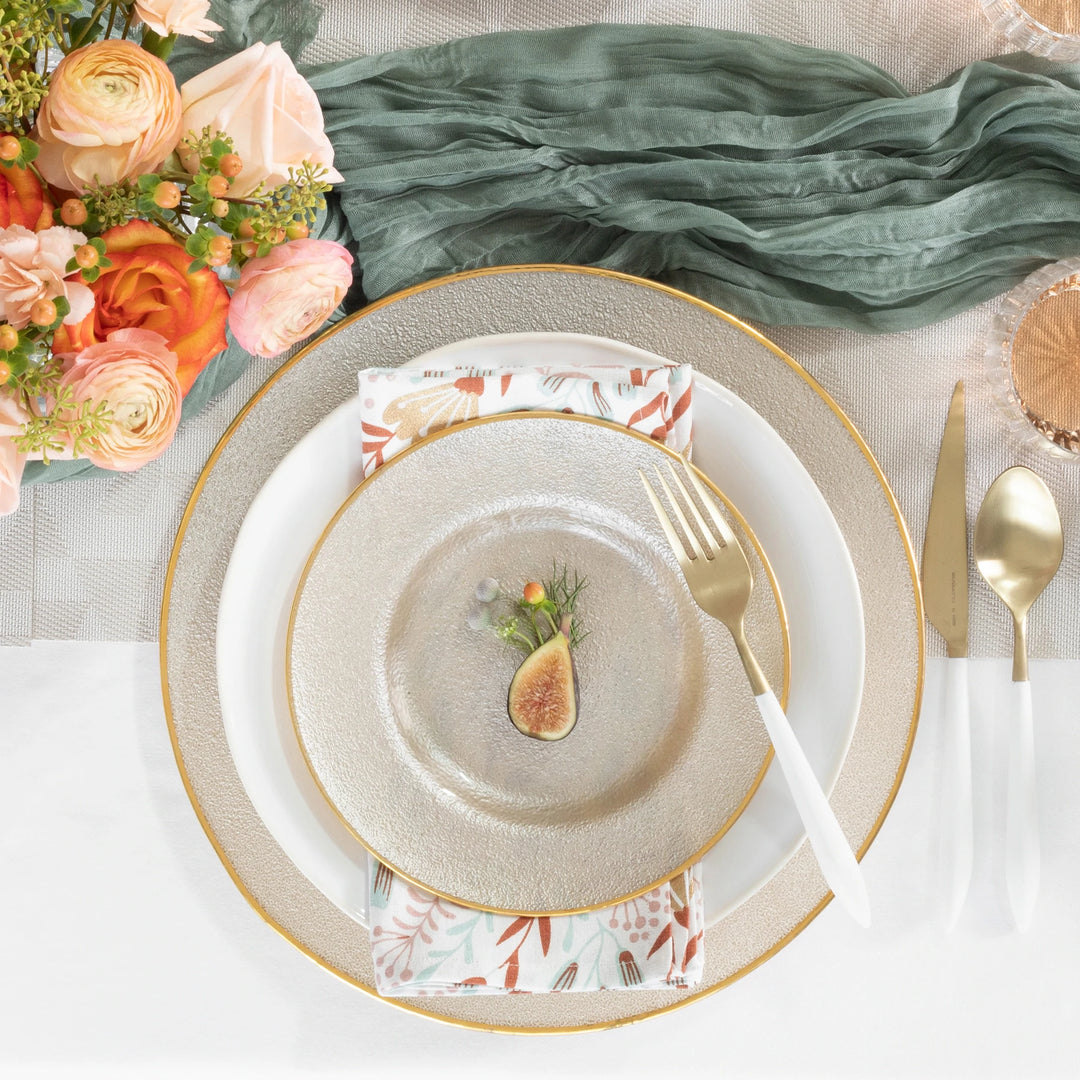 Metallic Glass Pearl Salad Plate