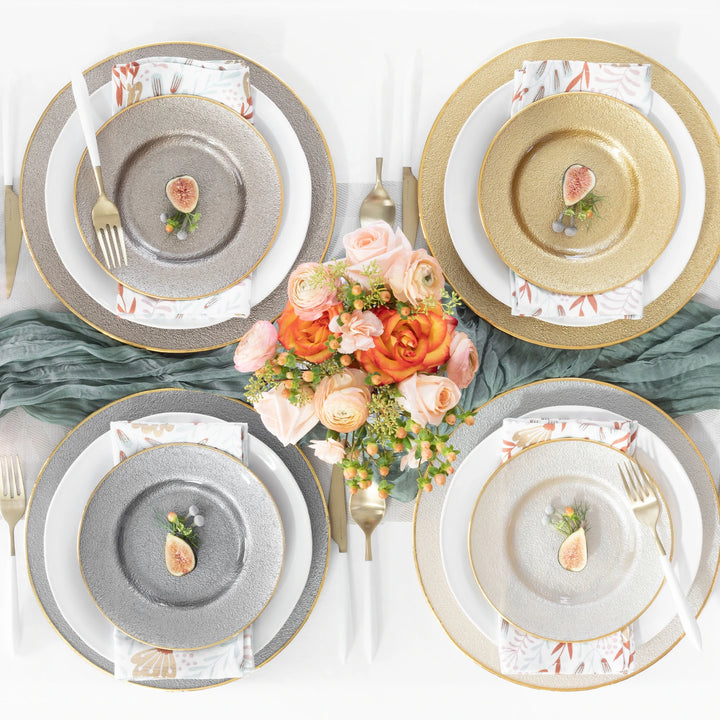 Metallic Glass Gold Service Plate/Charger