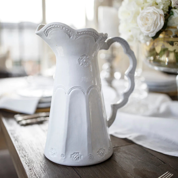 Merletto White Scalloped Pitcher