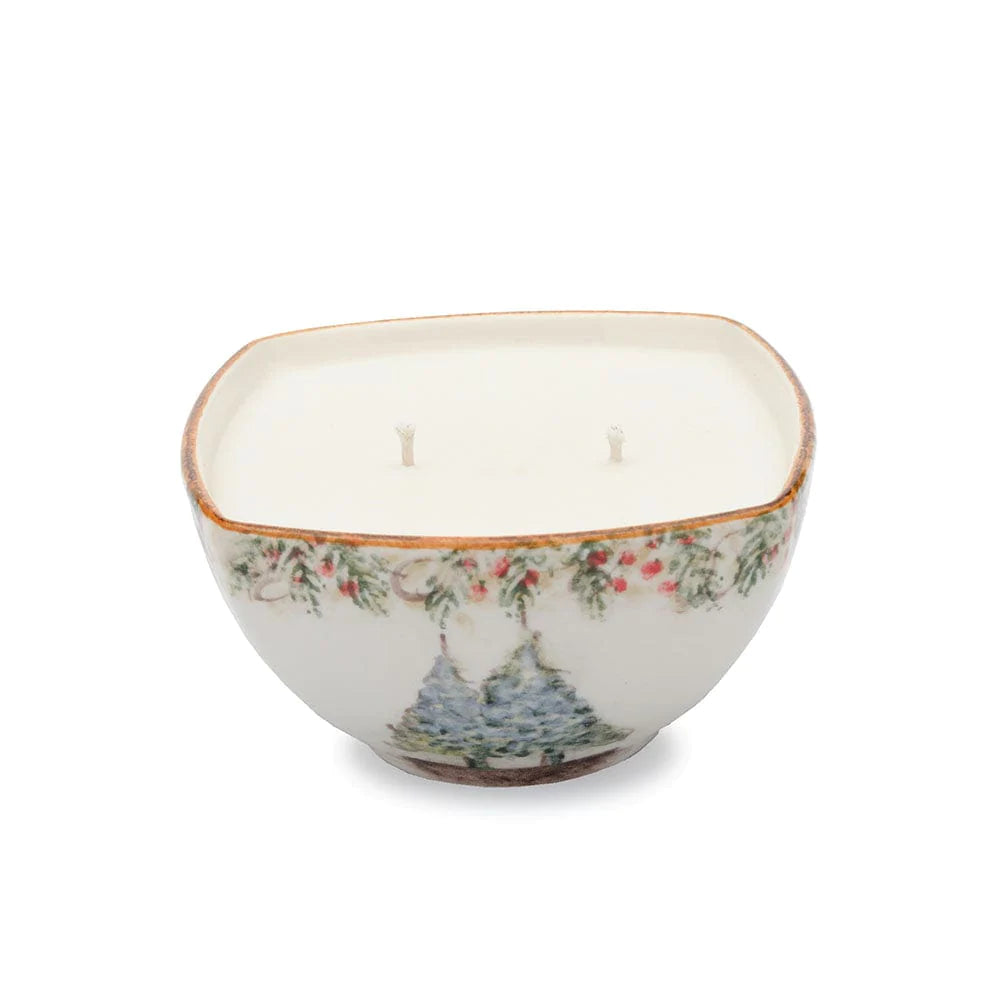 Natale Small Square Bowl With Candle
