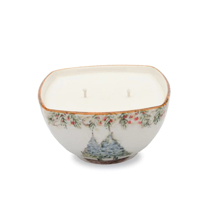 Natale Small Square Bowl With Candle