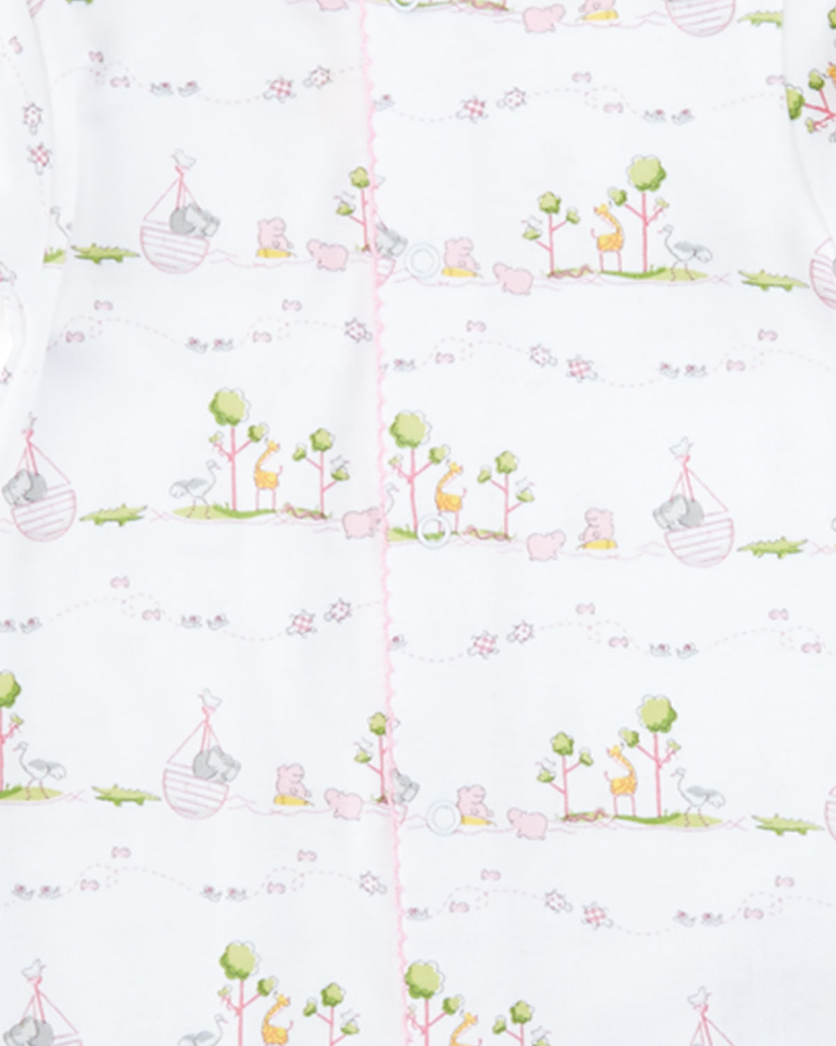 Noah's Ark Light Pink Printed Footie