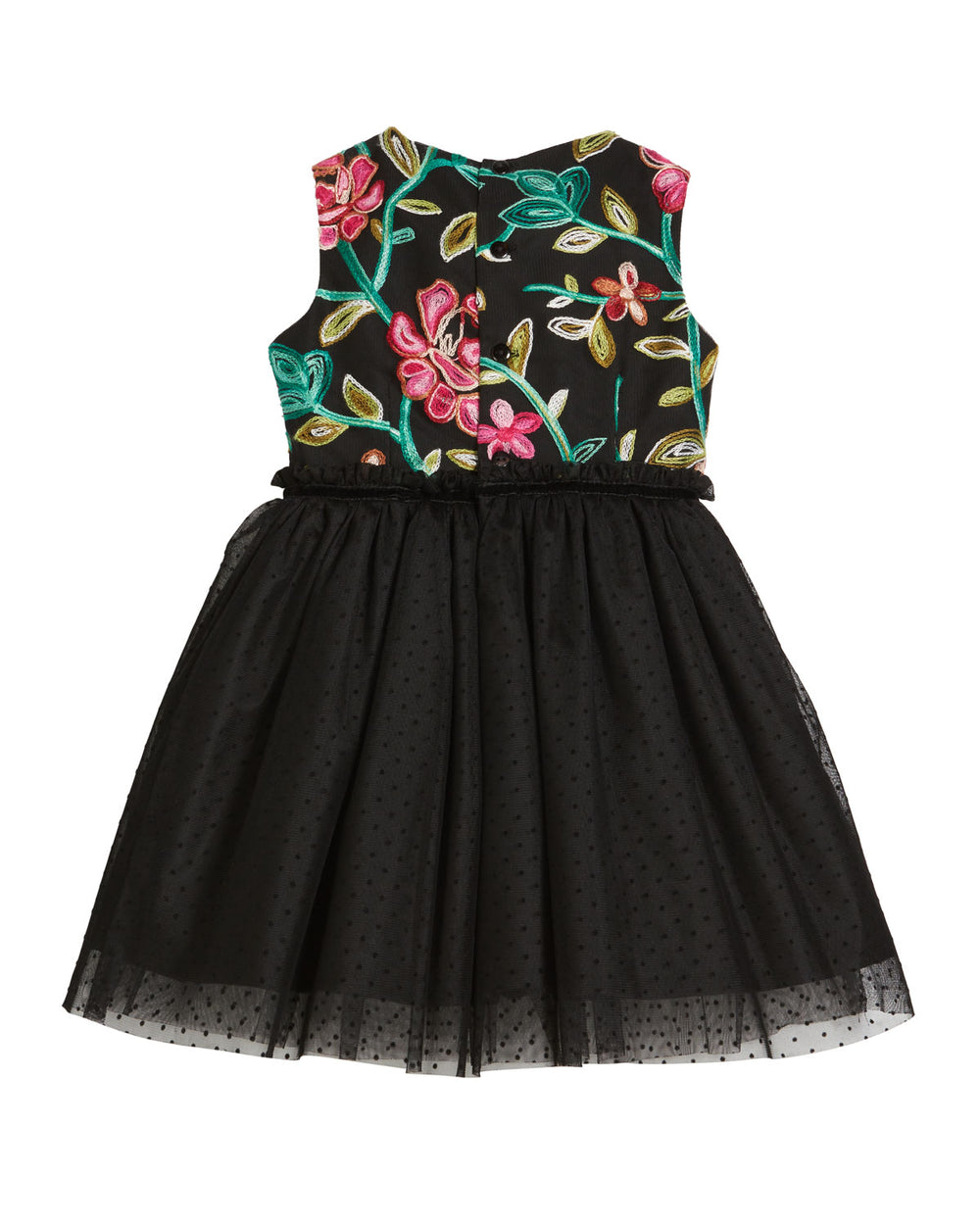 Flower Embroidered Tulle Dress