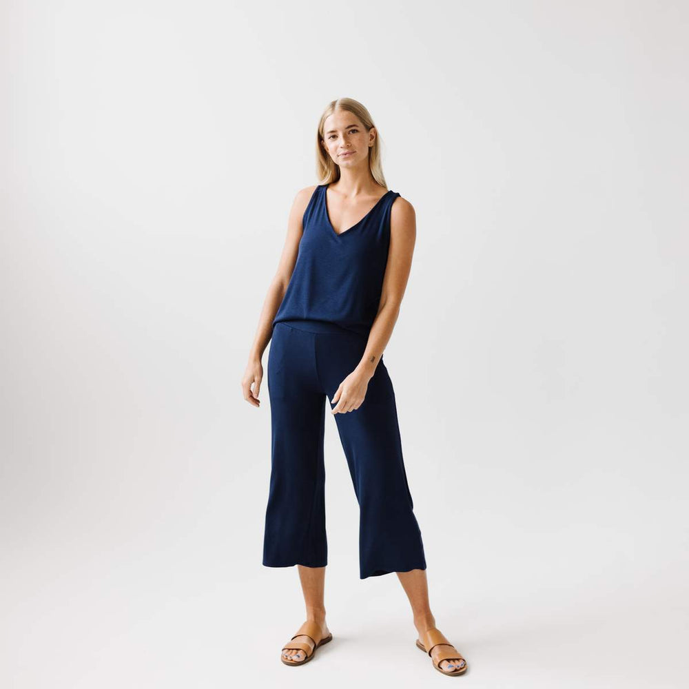 Rib-Knit Bamboo Lounge Capri