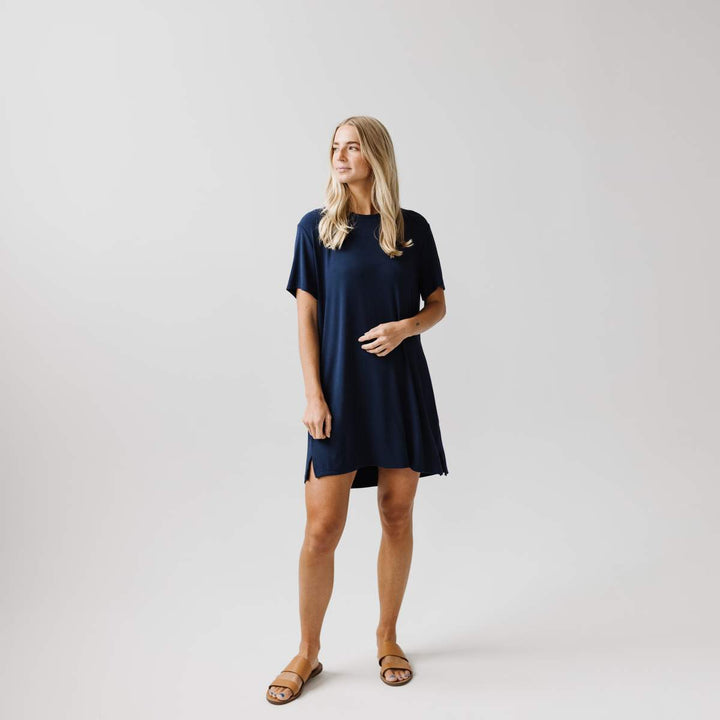 Rib-Knit Bamboo Boyfriend Sleep Dress