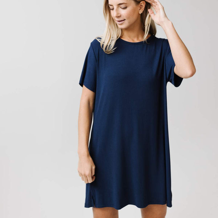 Rib-Knit Bamboo Boyfriend Sleep Dress