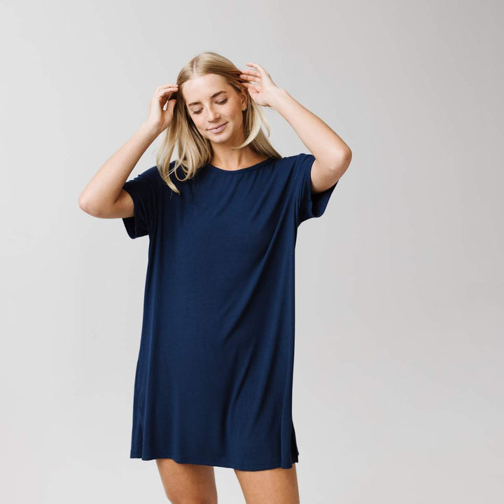 Rib-Knit Bamboo Boyfriend Sleep Dress