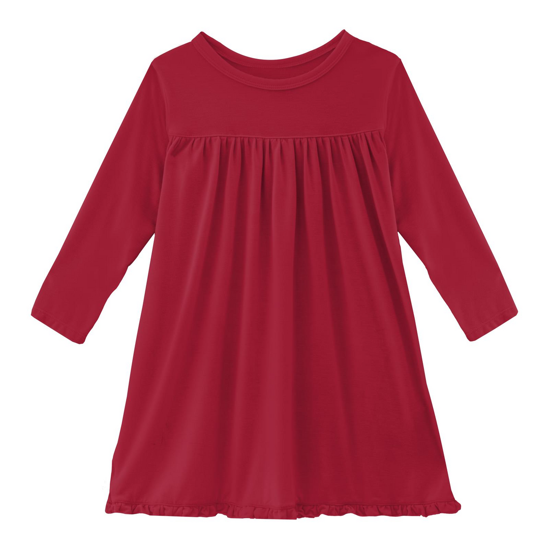 Crimson Classic Long Sleeve Swing Dress
