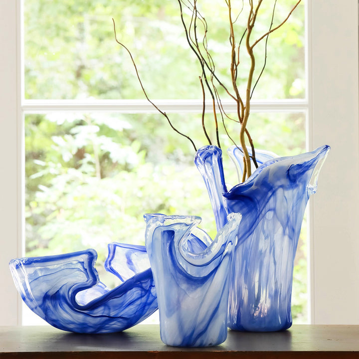 Onda Glass Cobalt Round Bowl
