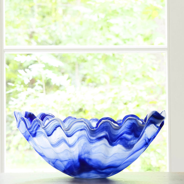 Onda Glass Cobalt Centerpiece