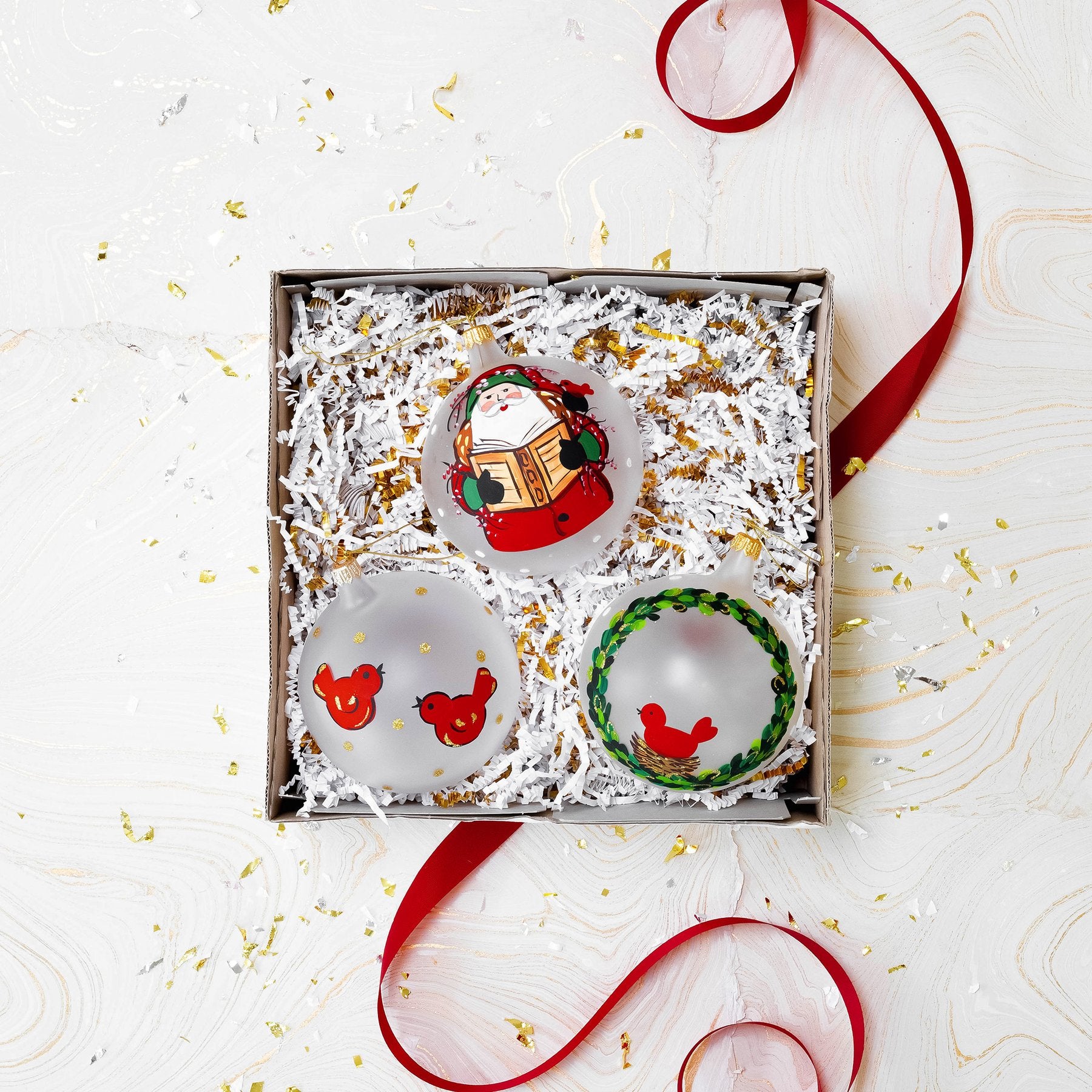 Old St. Nick Reading Ornament