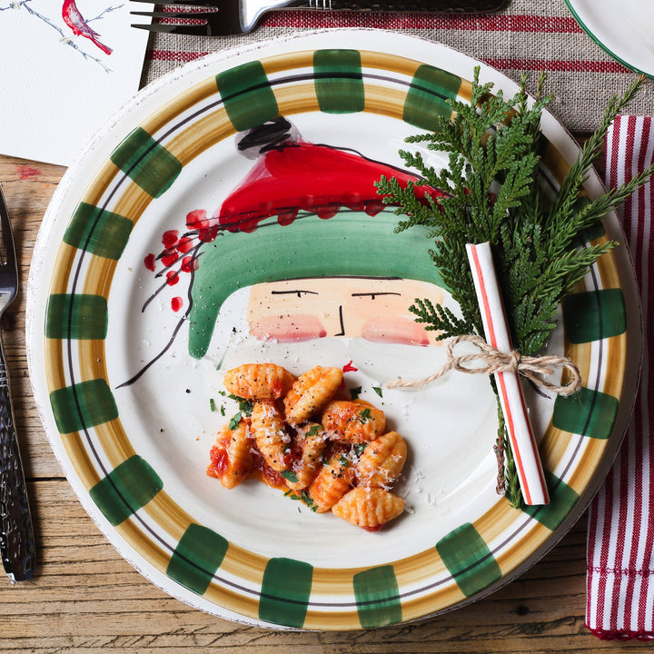 Old St. Nick Round Salad Plate - Green Hat