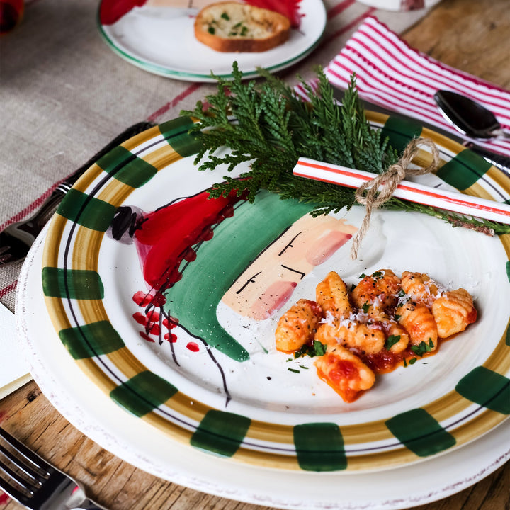 Old St. Nick Round Salad Plate - Green Hat