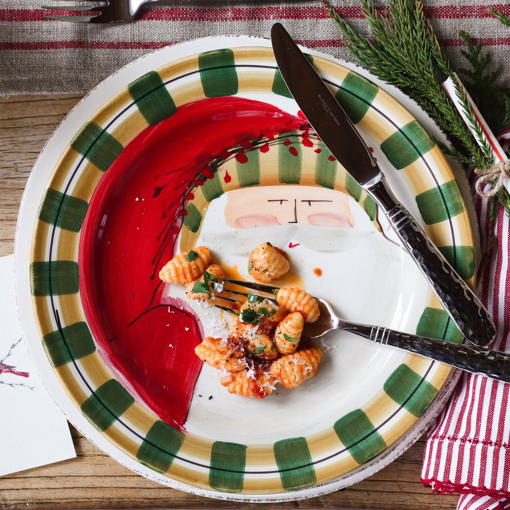 Old St. Nick Round Salad Plate - Striped Hat
