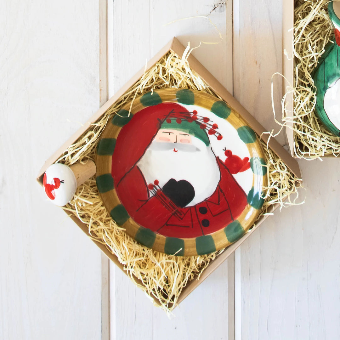 Old St. Nick Canape Plate With Cork Stopper