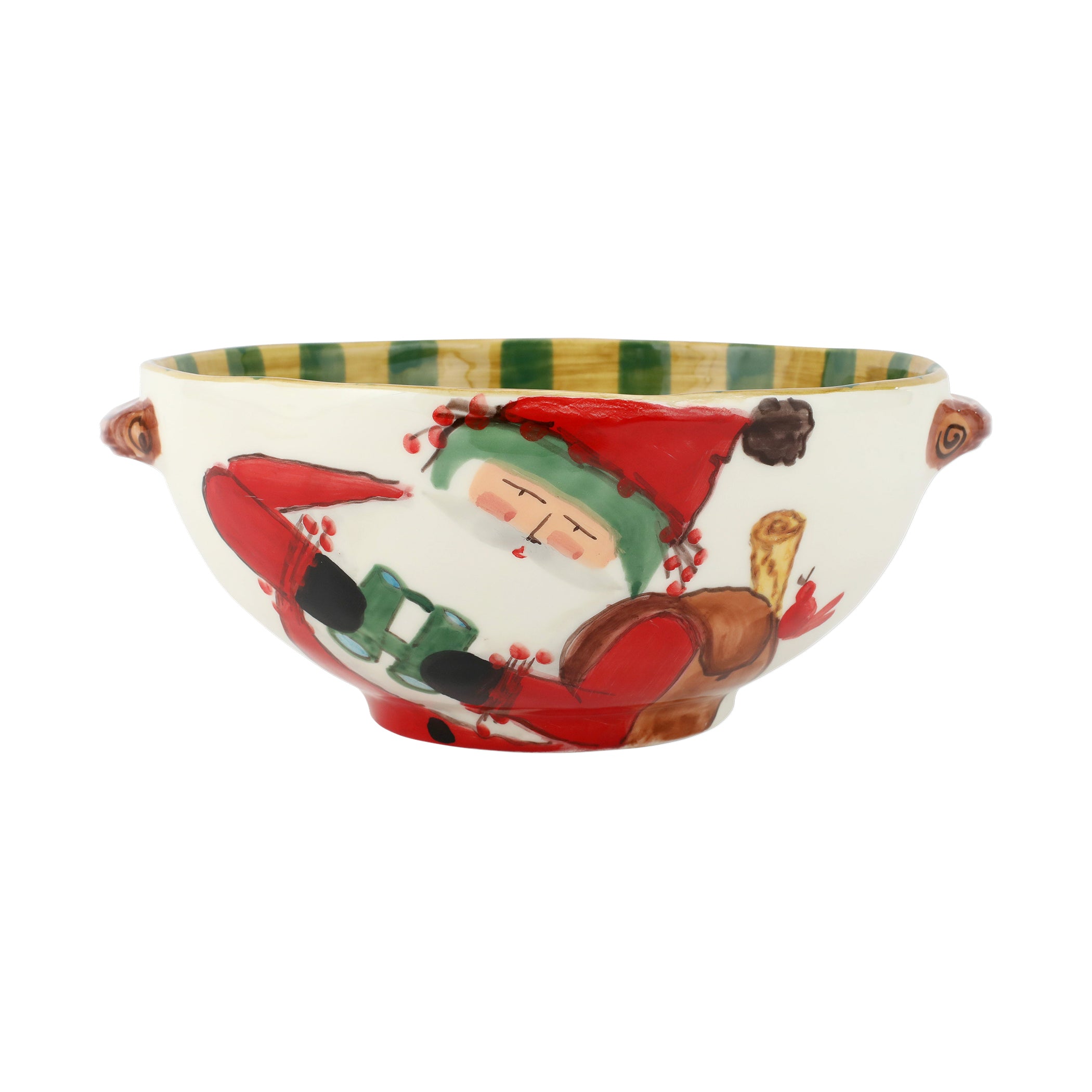 Old St. Nick Handled Bowl With Bird Watcher