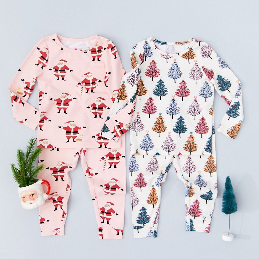 Strawberry Cream Santas Baby/Kid/Adult Holiday PJ Set