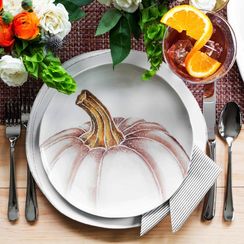Pumpkins White Medium Pumpkin Salad Plate