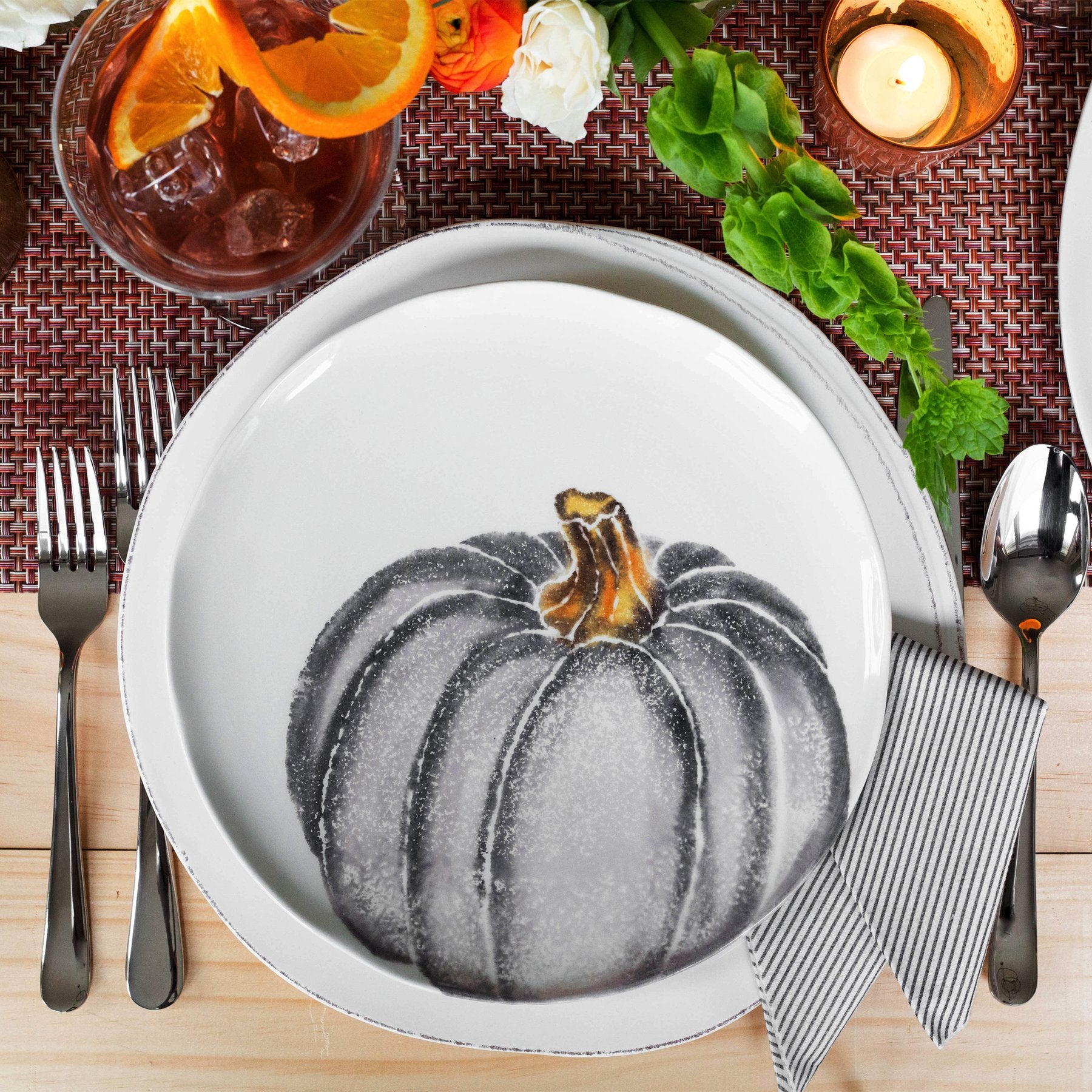 Pumpkins Grey Medium Pumpkin Salad Plate